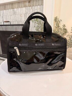 LeSportsac Mir Mini Metallic Duffle Bag - black